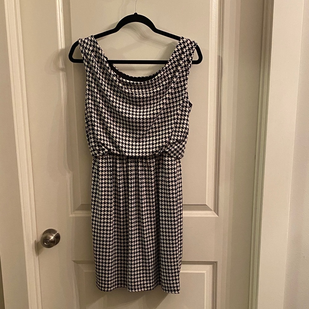 Enfocus Studio Black and White Houndstooth Dress